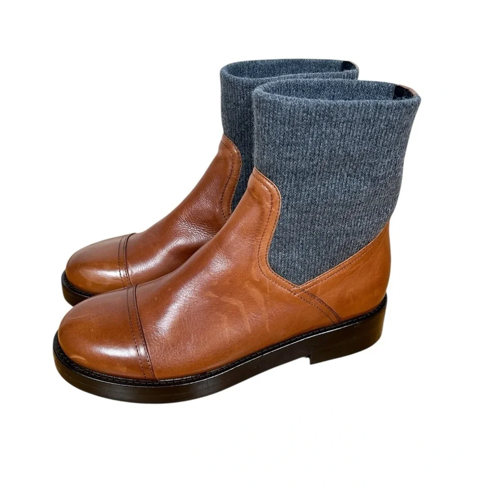 J. Crew Rib Cuff Boots in Italian Leather